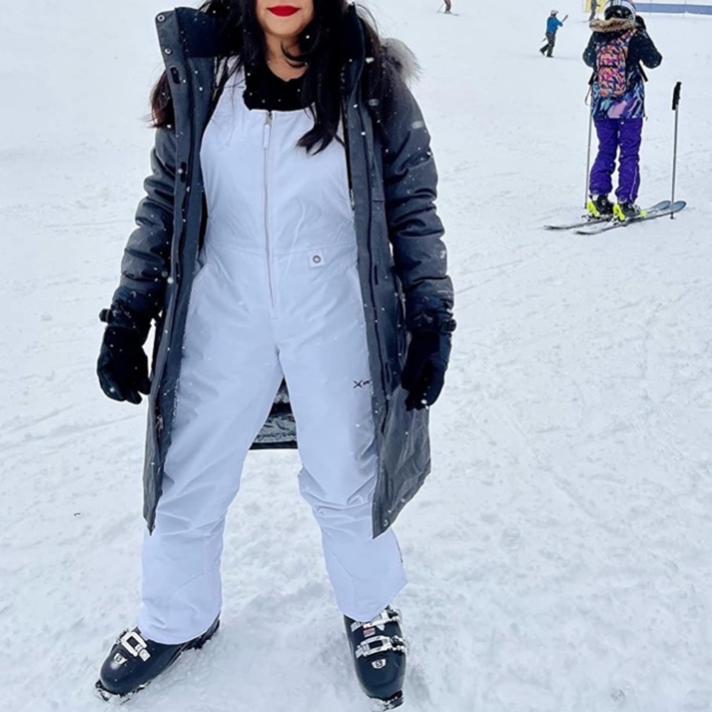white jumpsuit insulated long romper Windproof overall ski suit